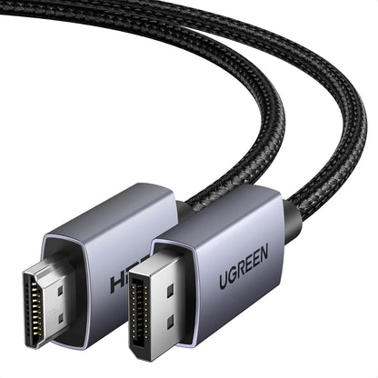 UGREEN 4K DisplayPort to HDMI Cable 1080P@120Hz, DP 1.2 Cord Alu Braided Unidirectional Compatible with Monitor, Desktop, HDTV, Laptop, AMD, NVIDIA, 6FT