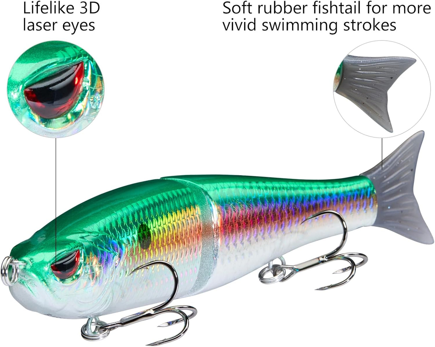 Bassdash SwimShad Glide Baits Jointed Swimbait Bass Pike Salmon Trout Muskie Fishing Lure