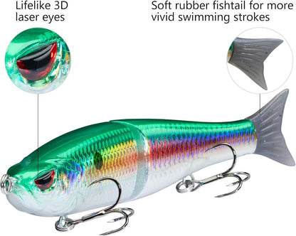 Bassdash SwimShad Glide Baits Jointed Swimbait Bass Pike Salmon Trout Muskie Fishing Lure