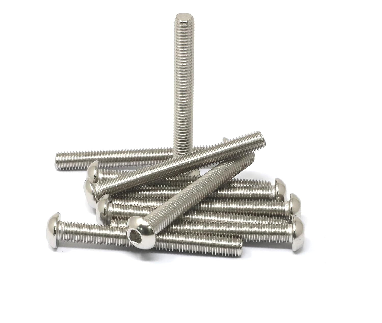 iexcell 50 Pcs M6 x 20mm Thread Pitch 1 mm Stainless Steel 304 Hex Socket Button Head Cap Screws Bolts Kit