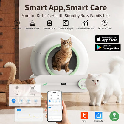 Self Cleaning Cat Litter Box – NBBX 2025 Upgraded Smart Odor-Control Robot with APP & Touch Panel | 65L Capacity, Auto Waste Removal & Deodorization | Ultra-Quiet Low Entry Box for Multiple Cats