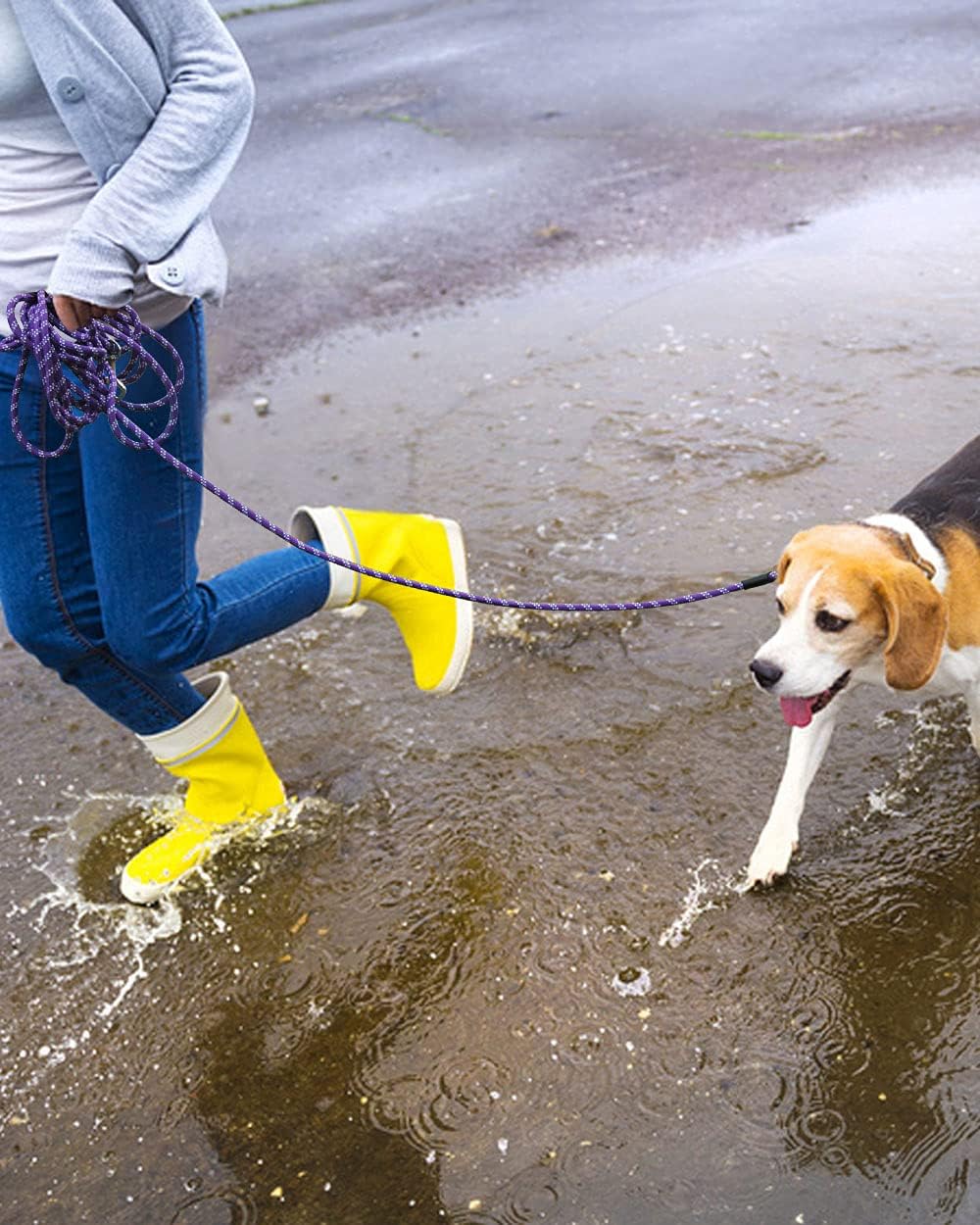 Long Rope Leash for Dog Training 10FT 16FT 30FT 50FT 100FT, Reflective Threads Check Cord Dog Leash Tie-Out Cable, Heavy Duty Dog Lead for Large Medium Small Dogs Outside Walking, Playing, Camping, or Yard