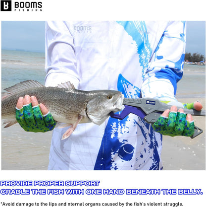 Booms Fishing G05 Fish Lip Gripper Saltwater, 9.4" Plastic Catfish Grippers Pliers, Fish Grabber Tool with Lanyard, Fish Grips for Kayak Fishing Accessories, Great Fish Holder for Caught Fish