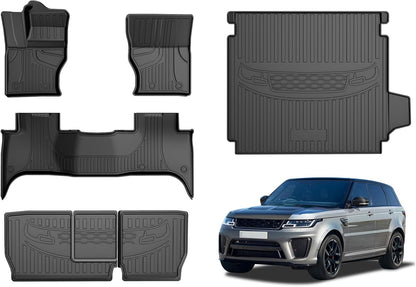 AOMSAZTO Floor Mats & Trunk Mat for 2024 2025 Chevy Equinox EV (Non Fuel),TPE All Weather Protection 2 Rows Car Floor Liners with Cargo Liner for Chevrolet Equinox EV (Non Fuel)