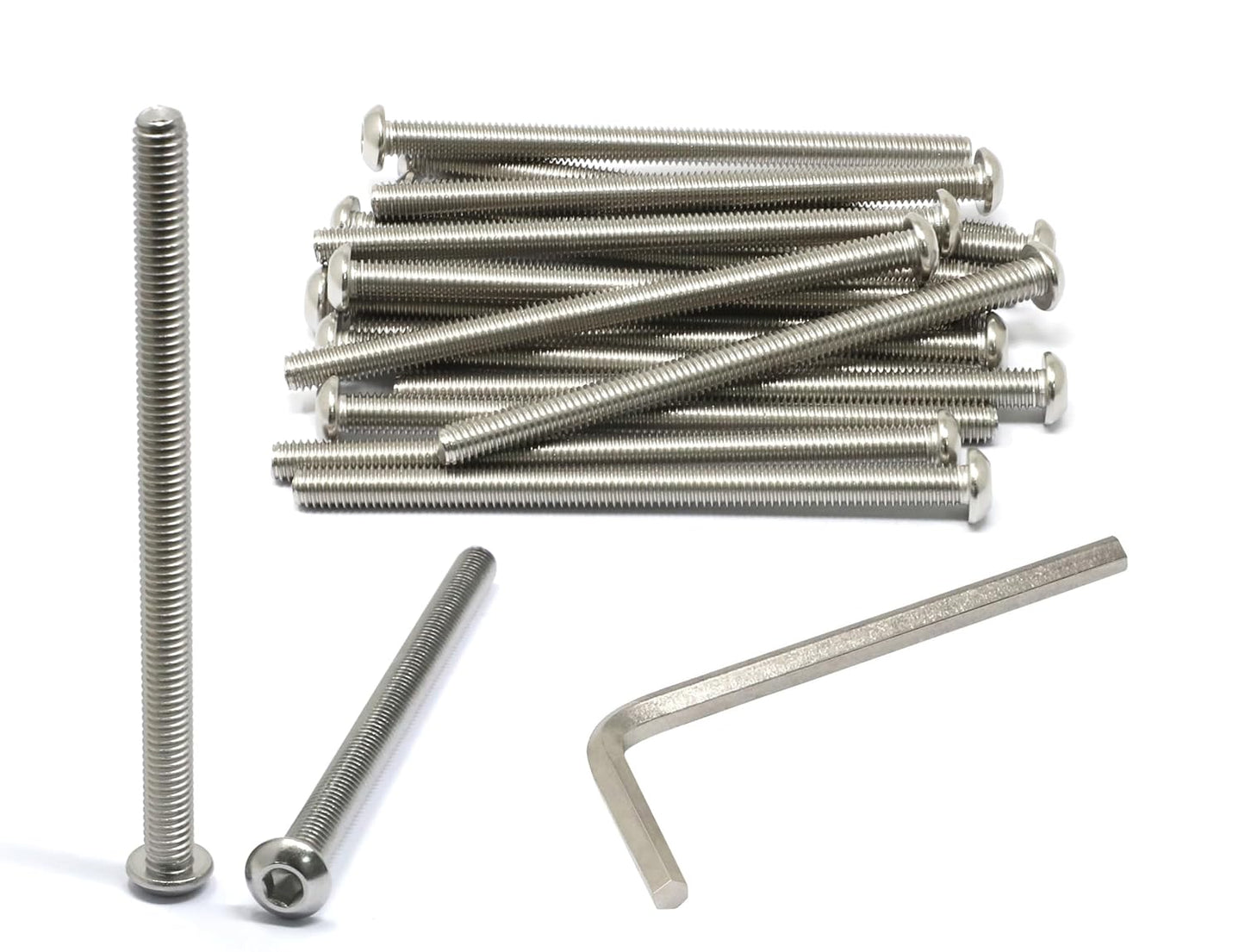 iexcell 50 Pcs M6 x 20mm Thread Pitch 1 mm Stainless Steel 304 Hex Socket Button Head Cap Screws Bolts Kit