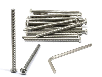 iexcell 50 Pcs M6 x 20mm Thread Pitch 1 mm Stainless Steel 304 Hex Socket Button Head Cap Screws Bolts Kit