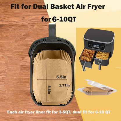 7.5 Inch Air Fryer Parchment Paper Liners Square,150 Pcs Non-Stick &Oil-Proof Air Fryer Liners Disposable for 2-5 QT Frying,Baking,Roast