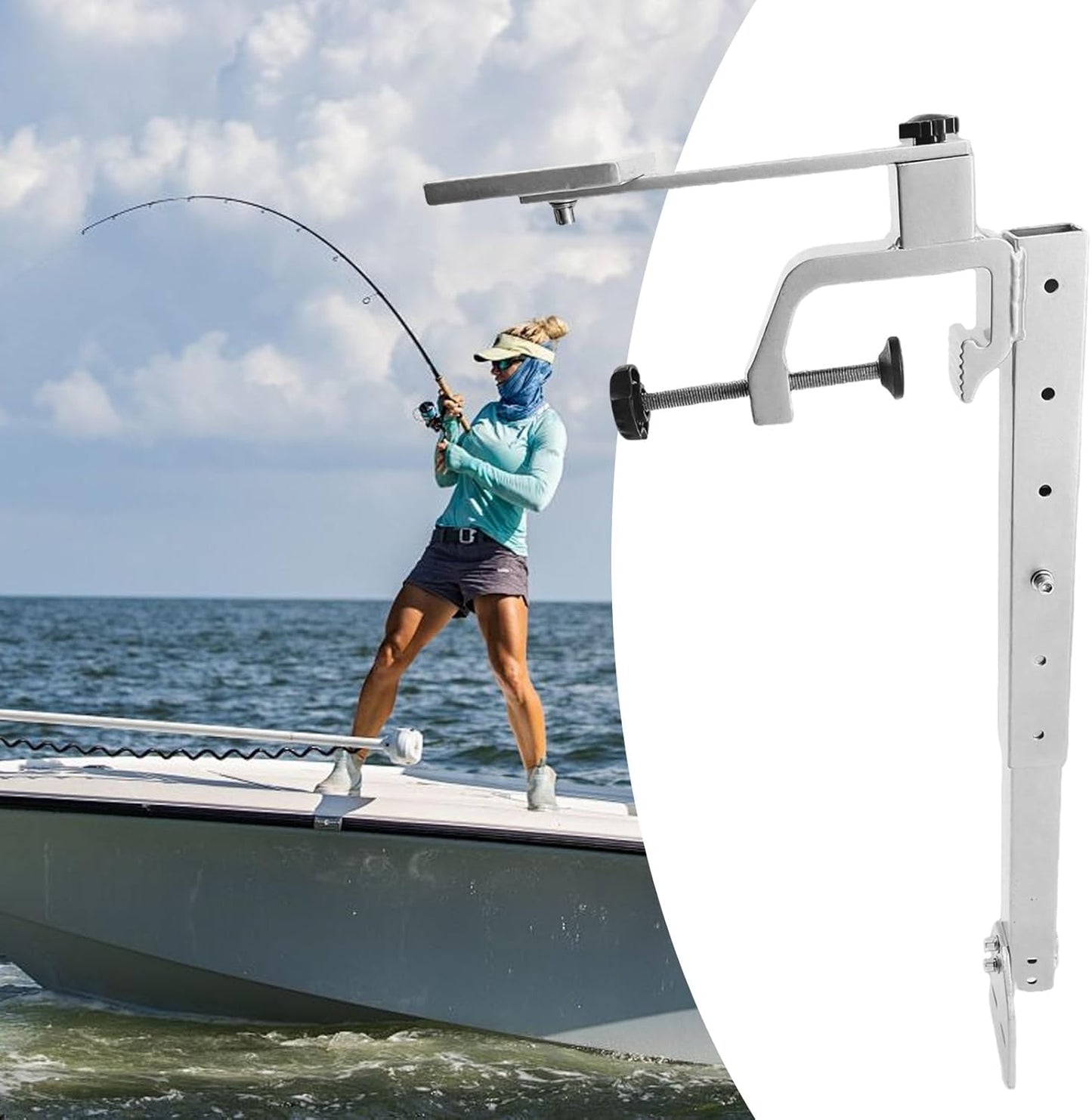 Fish Finder Mounts for Boats - Portable Fish Finder and Depth Finders for Kayaks | Saltwater Fishs Bracket | 360° Rotation Height Adjustment Mount Holder Bracket Boat Kayak Fishing Saltwater Marine |