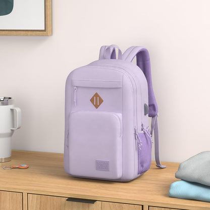 KEOFID classic carry-on travel backpack for men and women, Anti theft laptop backpack with USB charging port, large backpack for college(dark black）