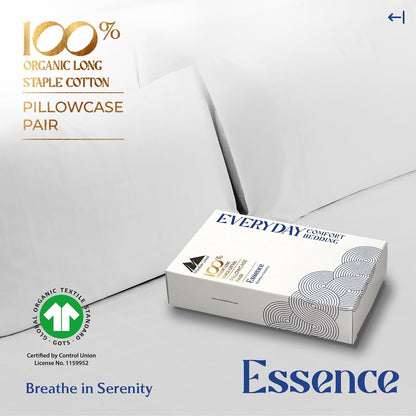 Mayfair Linen 100% Organic Cotton Percale Sheets Full Size - White Cotton Percale Sheets Full, 4 Piece Full Percale Sheet Sets, Soft & Crisp, Cooling Sheets, 16" Deep Pocket Hotel Sheets Full Size