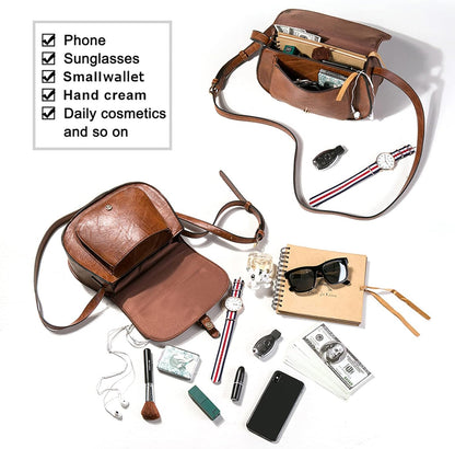 Crossbody Bags for Women Small Over the Shoulder Saddle Purses and Boho Cross body Handbags,Vegan Leather