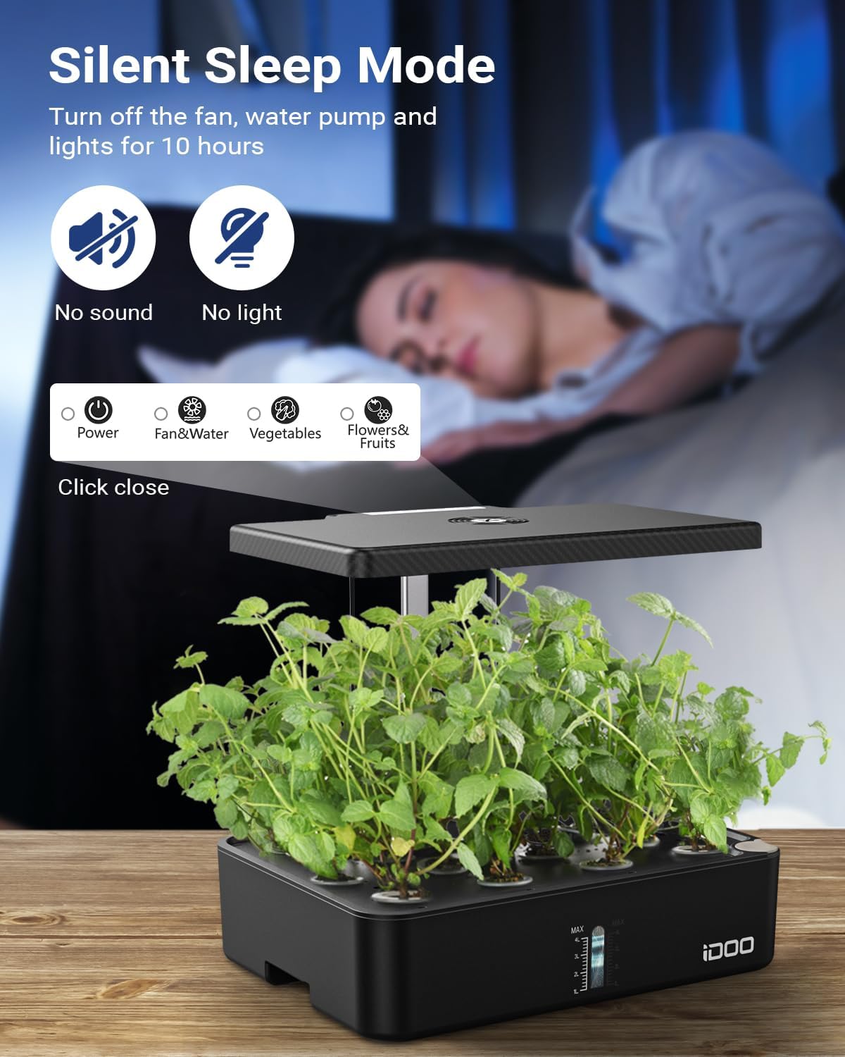 iDOO 12Pods Hydroponics Growing System, for Women, Indoor Herb Garden Kit with LED Grow Light, Smart Garden Planter Grower for Home Kitchen, Automatic Timer Germination Kit (No Seeds)