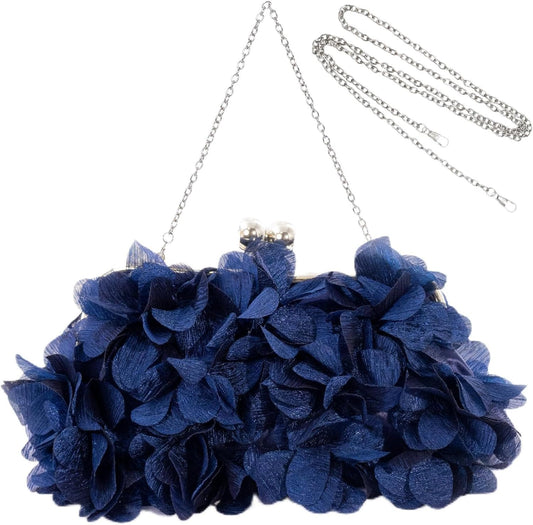 JAMBHALA Clutch Evening Handbags Floral Appliques Small Clutch Purses for Women
