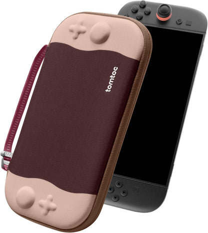 tomtoc Slim Carrying Case for Nintendo Switch 2 Model 2025, Odorless Felt Protective Hard Shell with 12 Game Card Slots, Portable Travel Storage Case with Original Patent and Military Grade Protection
