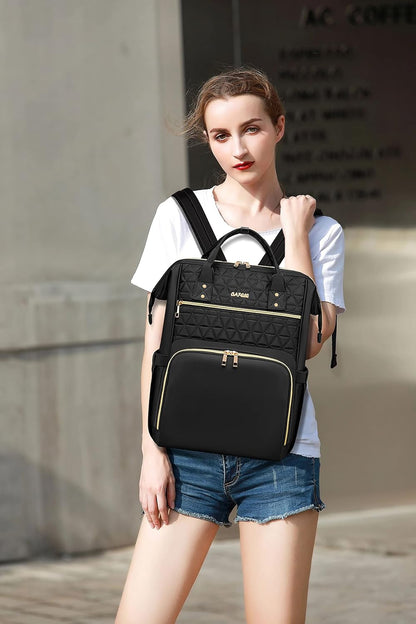 Laptop Backpack for Women Men, Water Resistant Travel Work Backpacks Purse Stylish College Business Teacher Nurse Computer Bag, Fits 17.3" Laptop Light Blue