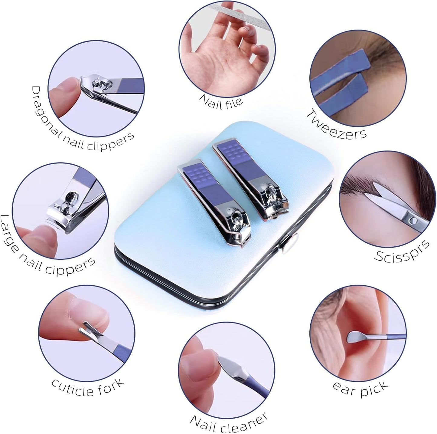 Manicure Set 30 in 1 Nail Clipper set, REDFLOW nail clippers, fingernail & toenail clippers, Manicure Tools, pedicure tools, Suitable for Travel Manicure Kit, Nail Set Kit With Everything Profe