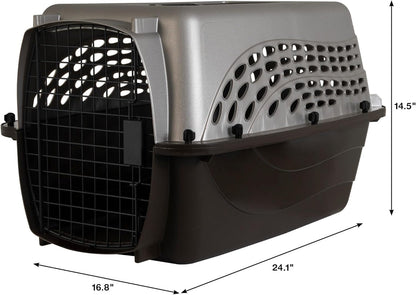 Petmate Two-Door Small Dog Kennel & Cat Kennel (Top Loading or Front Loading Pet Carrier, Great for Small Animals, Made with Recycled Materials, 24 inches in Length) For Pets up to 15 Pounds