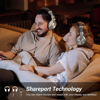 OneOdio A70 Fusion Bluetooth Over Ear Headphones with 72H Playtime, Studio DJ Headphones with Share-Port, Wired and Wireless Recording Headphones with Stereo Sound for Electric Drum Piano Guitar AMP