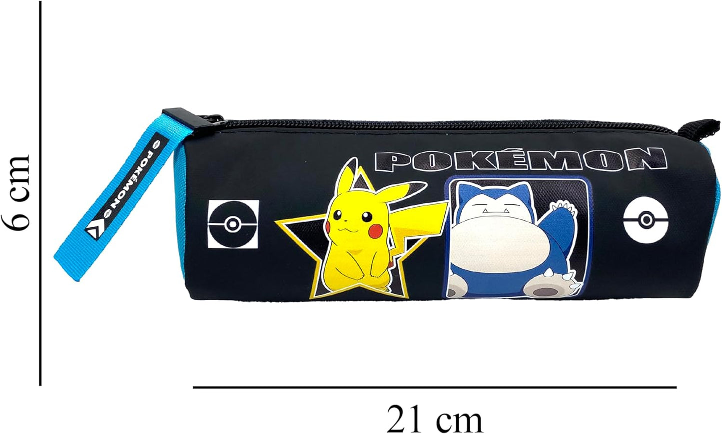 CyP Brands - Pokémon - Cylinder Pencil Case, Pencil Case, School Supplies, Geo, Pencil Case, Black, Official Product, Black/White, Estandar