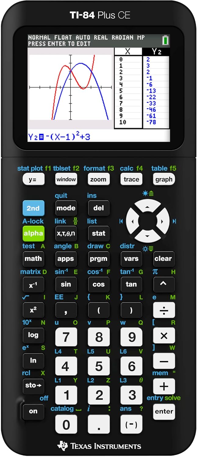 TI-84 Plus CE Graphing Calculator, Black