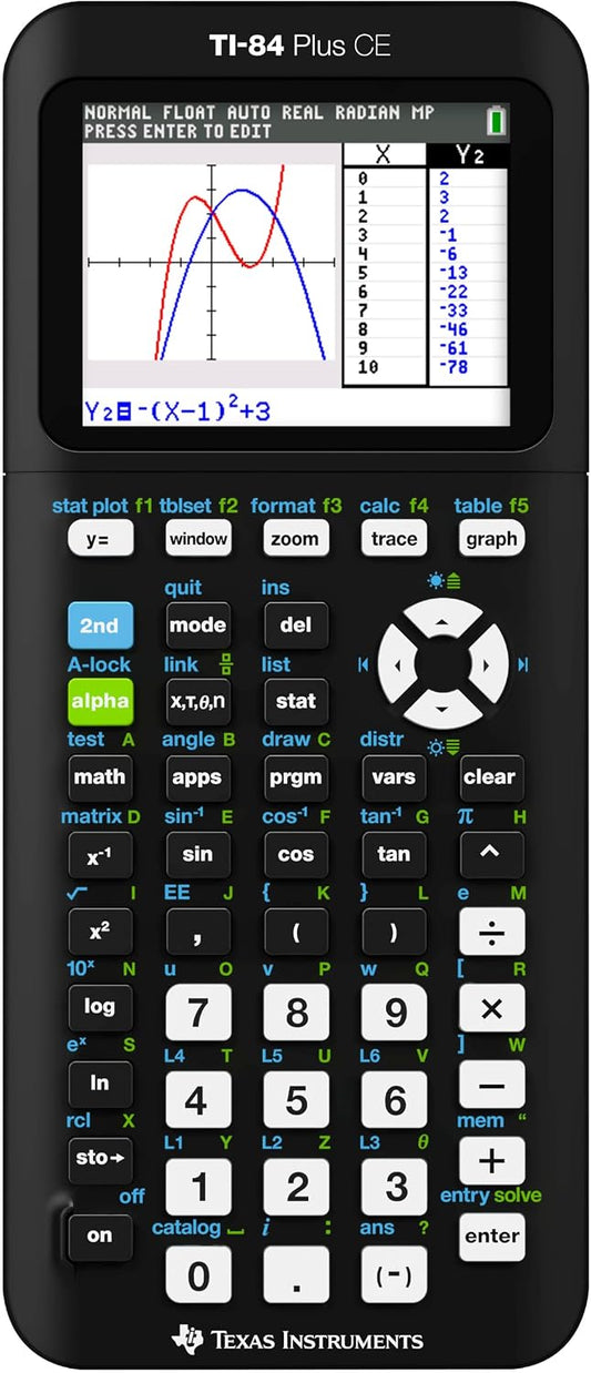 TI-84 Plus CE Graphing Calculator, Black