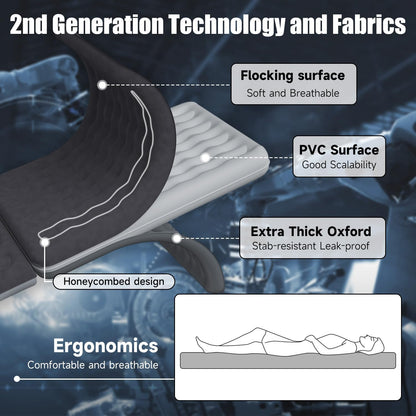 Car Air Mattress, Inflatable SUV Truck Air Mattress Back Seat Camping Bed Thickened Car Sleeping Pad for Travel, Car Bed SUV Mattress with Car Air Pump 2 Pillows