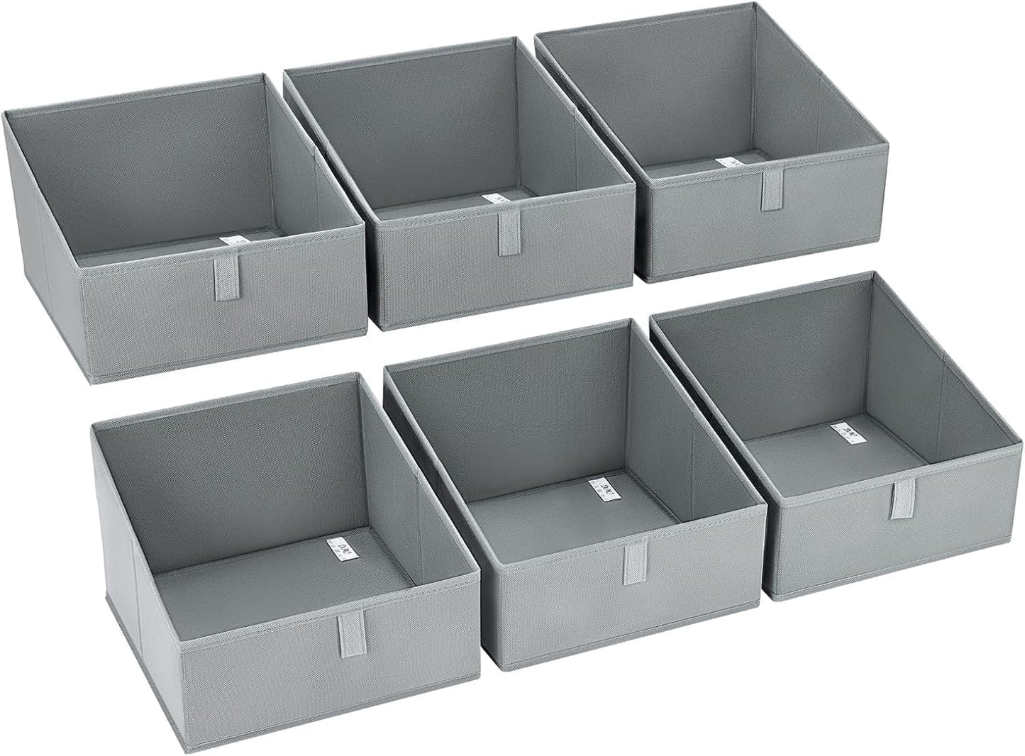 DIMJ Closet Storage Bins - 6 Pack Foldable Storage Baskets Box Fabric Storage Cubes Storage Organization Trapezoid Storage Bin (Arrow Grey)