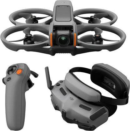DJI Avata 2 Fly More Combo (3 Batteries), FPV Drones with Camera for Adults 4K, Immersive Experience, One-Push Acrobatics, Built-in Propeller Guard, 155° FOV, Drone Compliant with FAA Remote ID