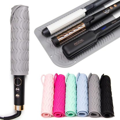 ANGENIL Pro Travel Flat Iron Heat Resistant Silicone Mat Pad, for Hair Straightener Tools, Travel Ceramic Titanium Flat Iron, Hair Curler, Curling Iron Wand Mat for Counter Large Size 11.02" x 7.9"