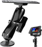 S109 Aluminum Alloy Fish Finder Mount with C Size 1.5" Ball, Dual Purpose Rectangle Plate & Round Base, 6.7" Long Arm Marine Electronic Mount Compatible with Garmin, Lowrance, Humminbird, and More