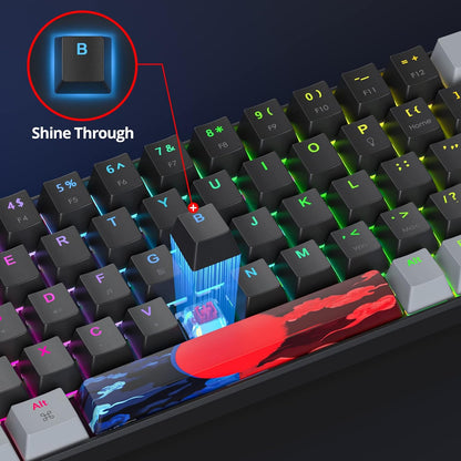 Owpkeenthy Full Size Green Mechanical Gaming Keyboard with Number Pad, Wired 100% Office NKRO Keyboard RGB Backlit 104 Keys with Red Switch for PC Gamer (104 Matcha)