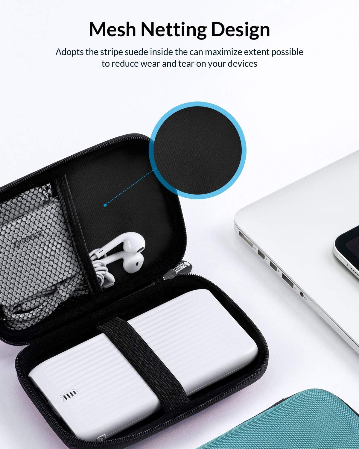 ORICO 5 Pack External Hard Drive Case 2.5 Inch Shockproof Hard Drive Bag Travel Electronics Organizer Carry Case for WD, Toshiba, Seagate, Samsung, Hitachi Hard Drive and Accessories like SD Card, USB Cable, Power Bank, Earphone, Black