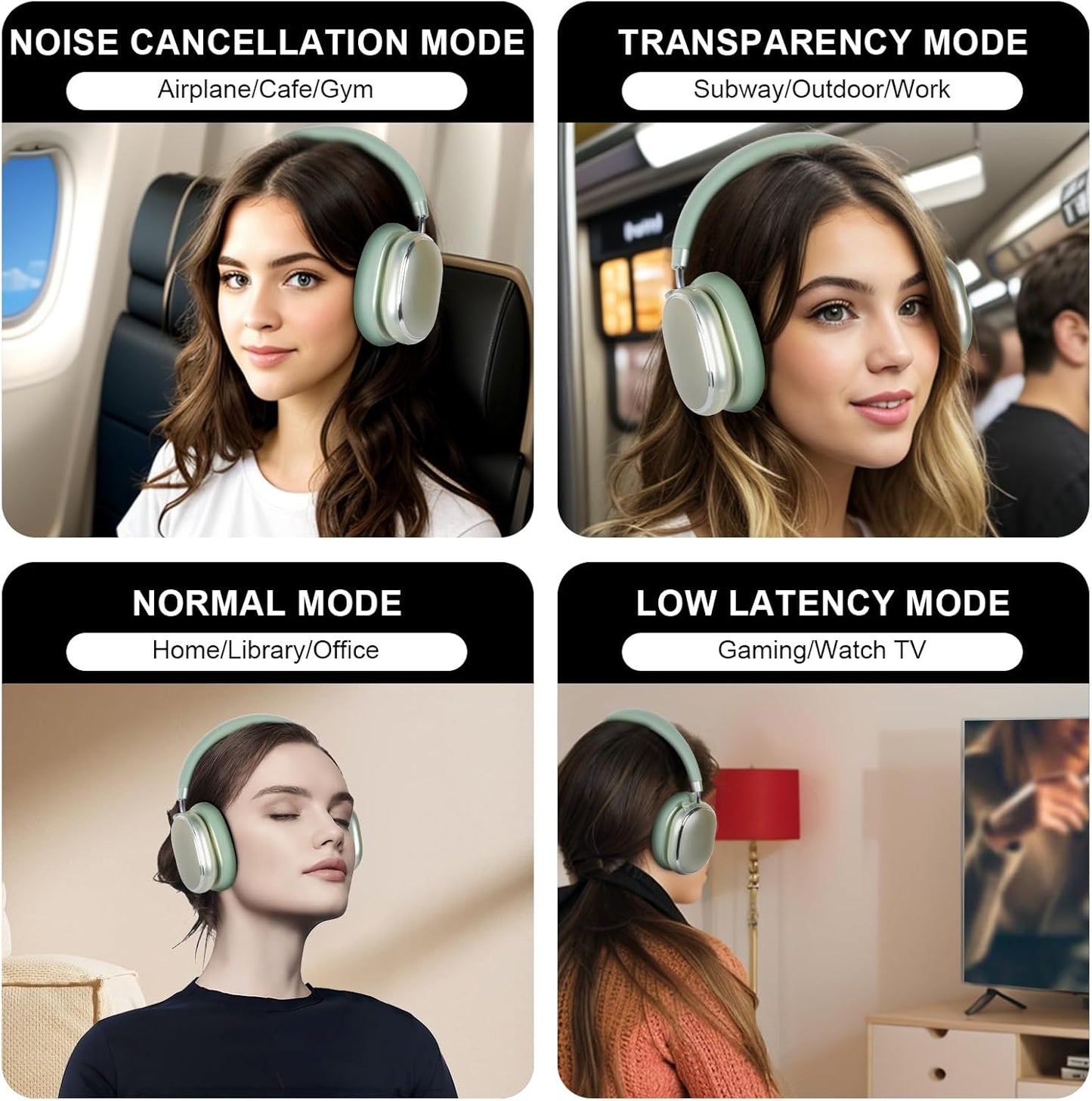 T-fun NC95 Hybrid Active Noise Cancelling Headphones with Knob Control, 65H Playtime Over Ear Headphones Wireless Bluetooth 5.3, App Control, Hi-Res Audio, Comfort Fit, Clear Calls for Travel/Workout