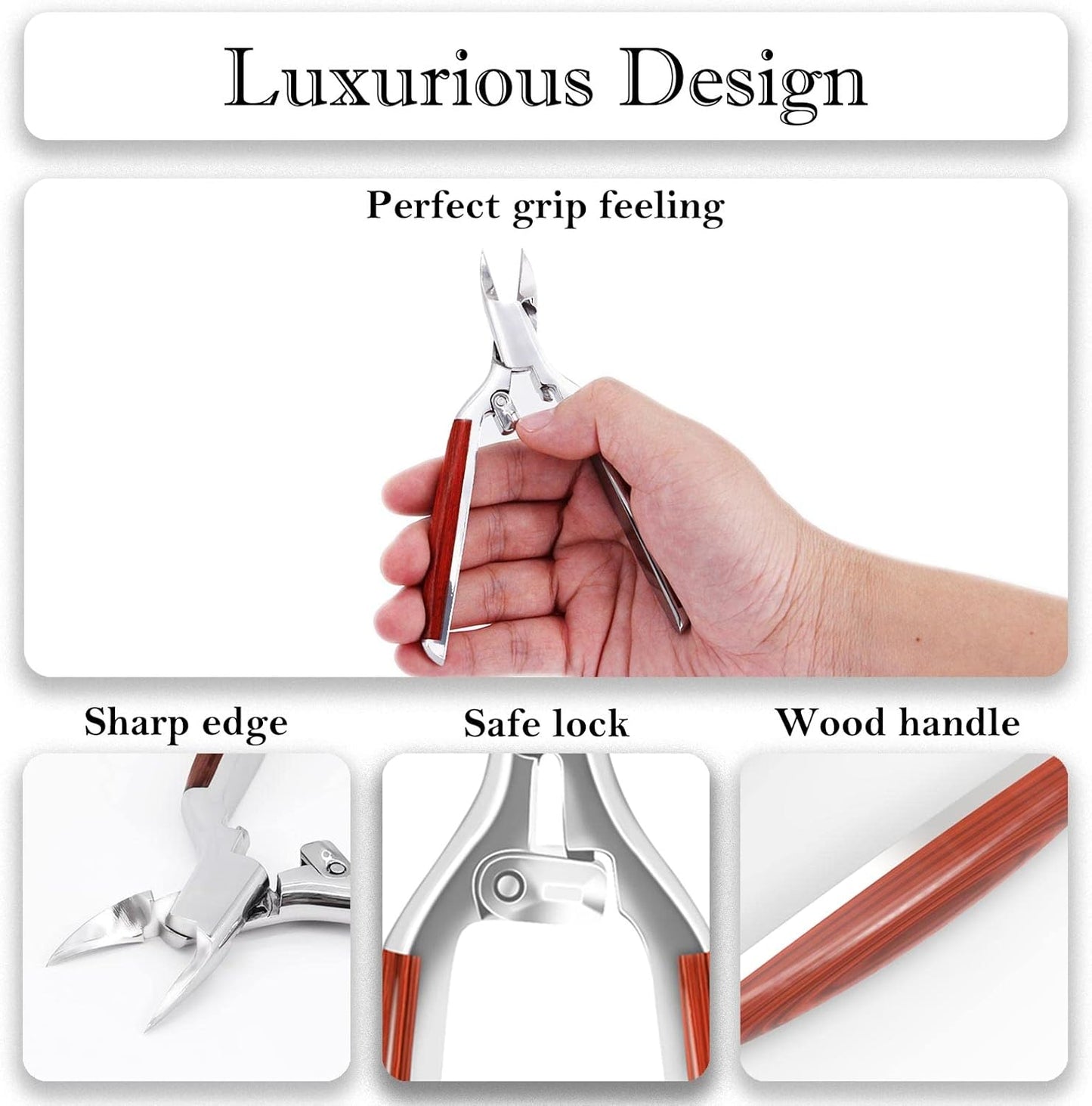 Podiatrist Toenail Clippers for Thick Nails, Moosec Pedicure Clippers Toenail Cutters, Professional Thick & Ingrown Toe Nail Clippers for Men, Women, Seniors