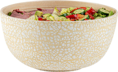 Restaurantware-Bambuddha 51 Ounce Extra Large Salad Bowl, 1 Heavy-Duty Round Salad Bowl - Sustainable, Reusable, Blue Bamboo Serving Dish, for Serving Salads, Fruits, and Appetizers