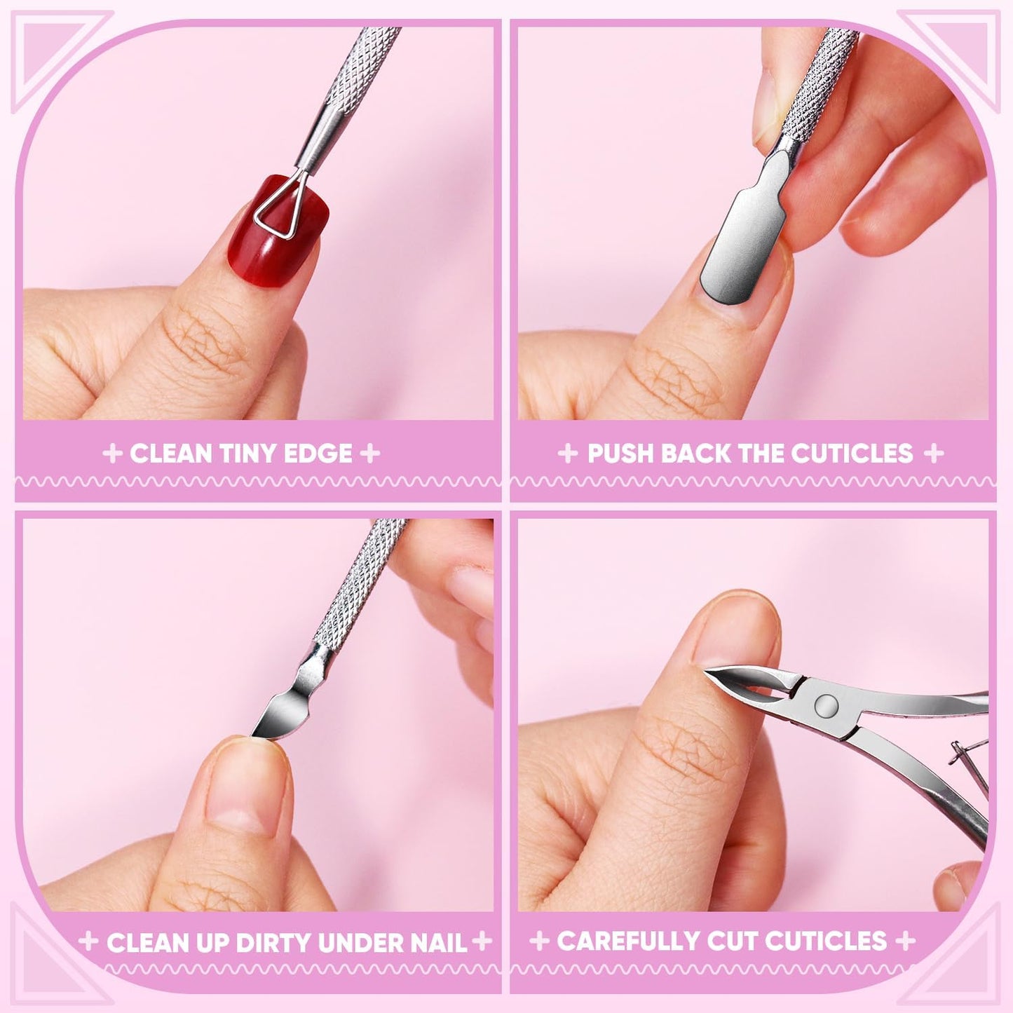 Nail Files and Nail Buffers, Subay 15Pcs Manicure Tools Kit Nail File Kit with 8pcs Nail Files, 3pcs Nail Buffer Blocks,Cuticle Nippers & Pusher Nail Brushes Nail Art Tool Kit for Home Salon