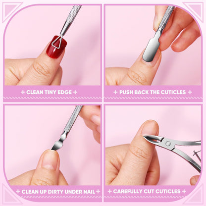 Nail Files and Nail Buffers, Subay 15Pcs Manicure Tools Kit Nail File Kit with 8pcs Nail Files, 3pcs Nail Buffer Blocks,Cuticle Nippers & Pusher Nail Brushes Nail Art Tool Kit for Home Salon