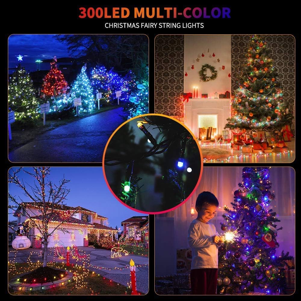 Haili Halloween Lights Outdoor, 105 FT 300 LED Halloween String Lights with Memory Function, Plug in 8 Mode String Lights for Halloween,Christmas,Party, Patio, House Decoration (Purple Orange)
