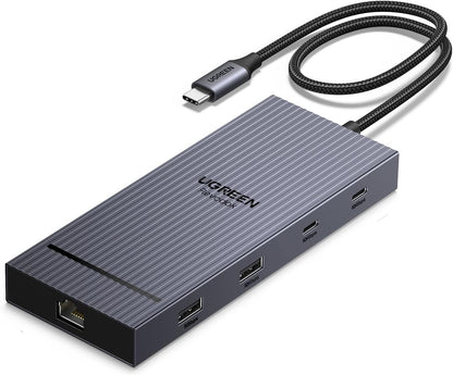UGREEN Revodok Pro 2102, 10 in 1 Docking Station Dual 4K@60hz Monitor, USB C Hub with Dual HDMI, USB A&C 10G Hub, SD/TF Card Reader, PD 100W Charging, Gigabit Ethernet Port for Laptops