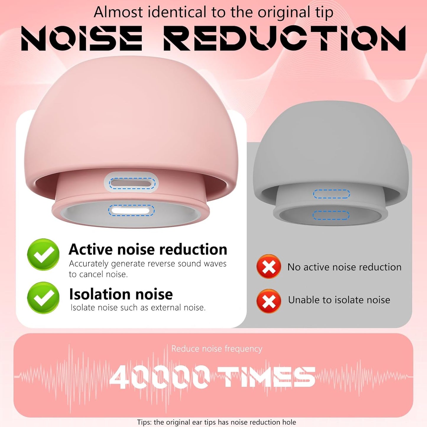4 Pairs Replacement Ear Tips for AirPods Pro 2nd/1st Generation with Portable Storage Box & Cleaner Pen,Noise Reduction Holewith & Built-in dust Guard Screen,Silicone Ear Tips for AirPods Pro (White)