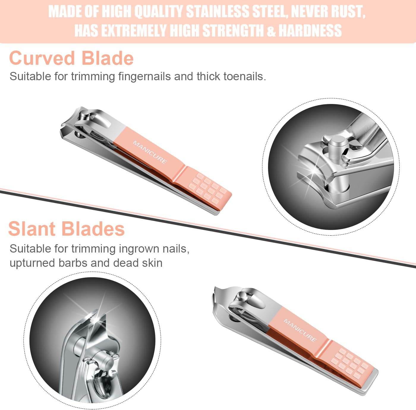 Manicure Set Professional Nail Clippers Pedicure Kit, 16 pcs Stainless Steel Nail Care Tools Grooming Kit with Luxurious Travel Leather Case for Thick Nails Men Women Gift (Black)