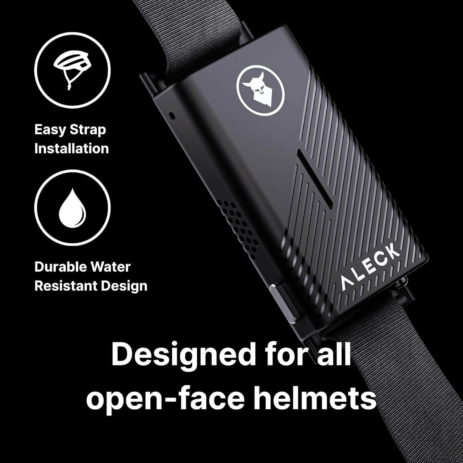 ALECK Punks Wireless Bluetooth Helmet Speakers – Open-Ear Bike Audio System with Hands-Free Calls, Global Group Communication, Wind Noise Reduction - PuriLite