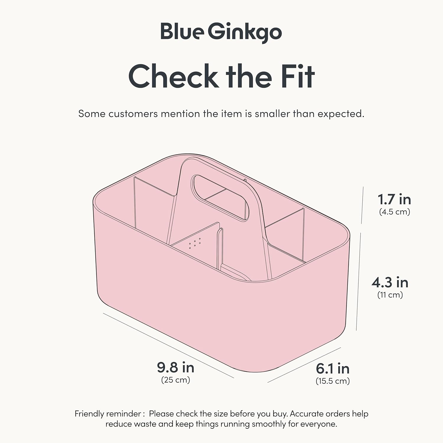 Stackable Organizer Caddy with Handle – Portable Plastic Storage Tote for Bathroom, Office, Crafts, Desk & School Supplies (Pink) - PuriLite