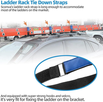 Ladder Rack Tie Down Straps, Adjustable Multipurpose Securing Ladder Straps | Reusable Ladder Straps, Ladder Rack Tie Down Strap with Nylon Hook & Loop for Home, Office, Car, Truck or Boat (33''x 2'')