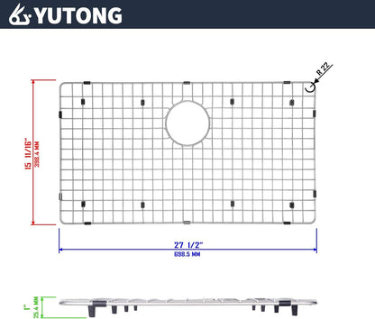 Yutong Kitchen Stainless Steel Sink Bottom Grid with Small Rounded Corner (27.5" x 15.5")