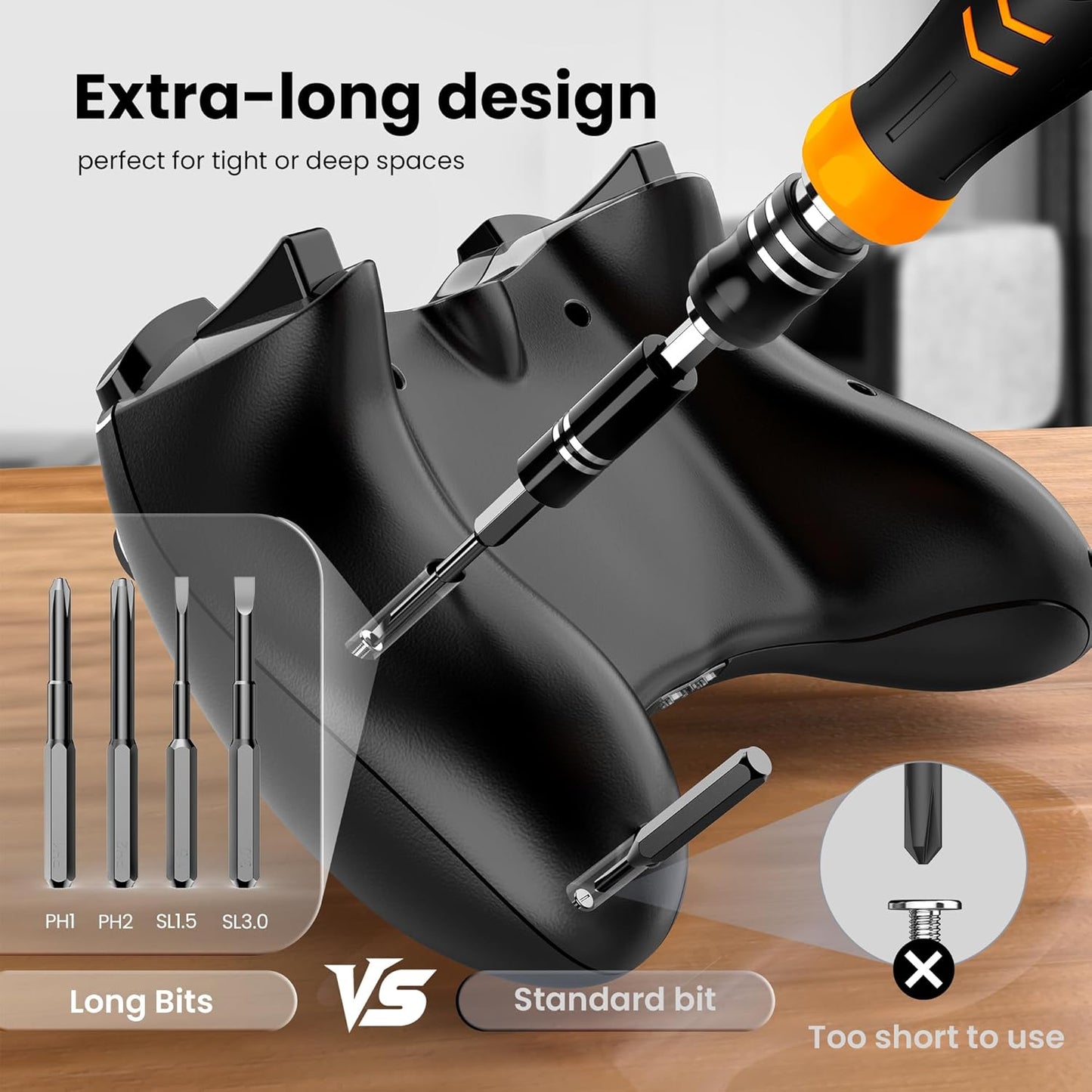 JOREST 115-in-1 Precision Screwdriver Set – Magnetic Multi-Bit Repair Tool Kit with Ergonomic Handle - PuriLite