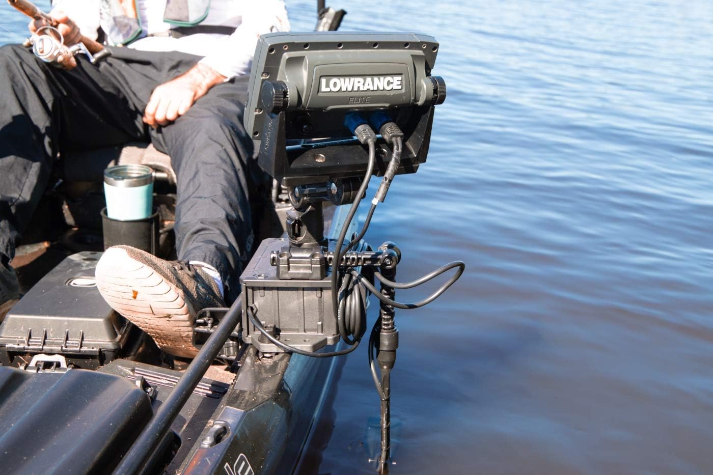 YakAttack CellBlok Track Mounted Battery Box for Fish Finders | Quick-Release Battery Storage & Mounting Platform | Fits GearTrac & Most Kayak Track Systems | Made in USA