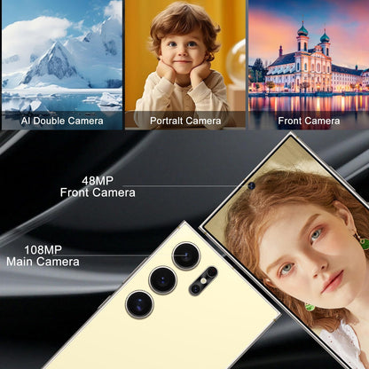 Unlocked Cell Phones Smartphone Unlocked Phones 8+256GB 6.8" HD Screen Dual SIM 108MP+48MP Camera and Built-in Pen (Violet)