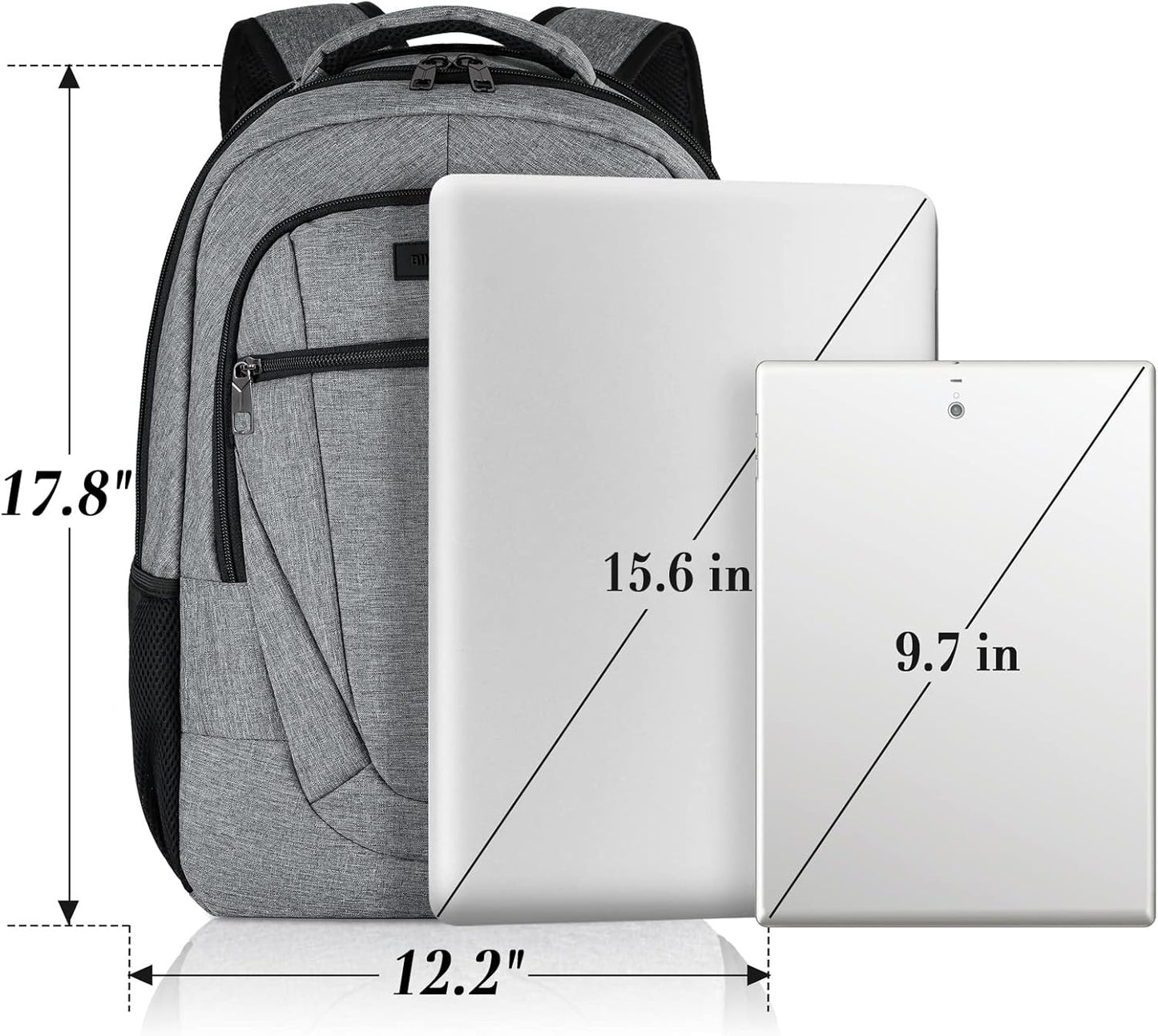 Backpack for Men and Women, School Backpacks for Teen Boys and Girls, Black Water Resistant Back Pack, Business Men Sturdy Computer Bag with USB Charging Port, Gifts