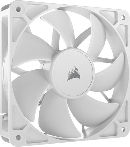 CORSAIR RS120 ARGB 120mm PWM Fan – Daisy-Chain Connection – Low-Noise – Magnetic Dome Bearing – Single Pack – White